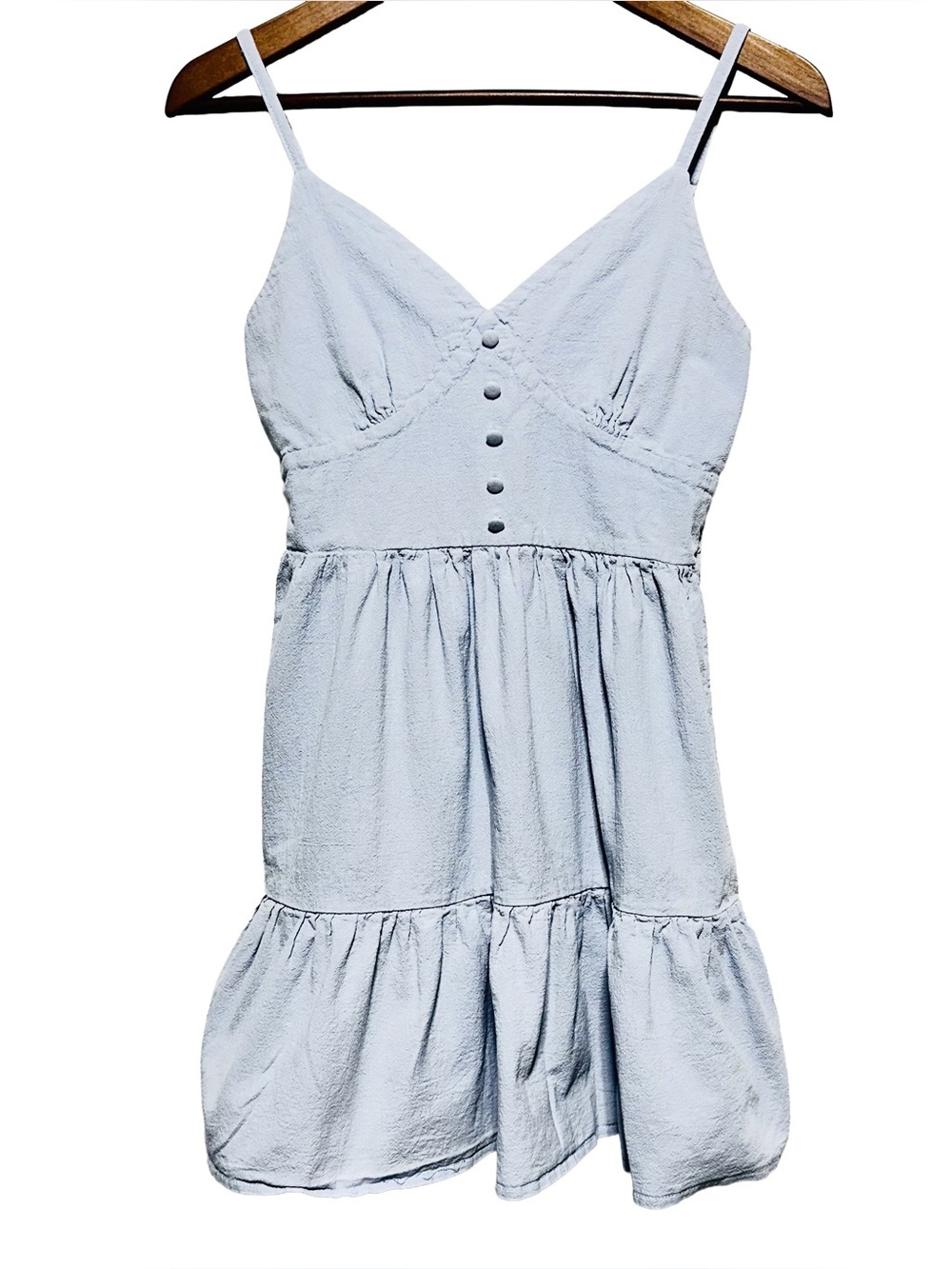 ROMWE Pale Blue Coquette Cottagecore Tiered Mini Sundress 4